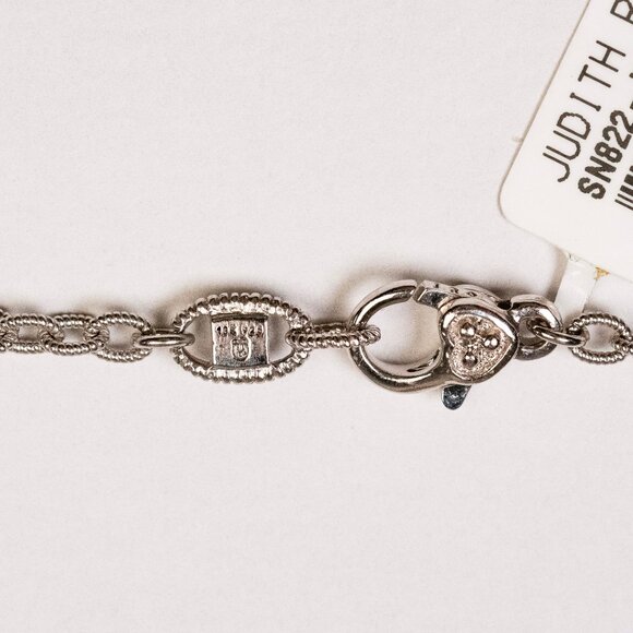 Judith Ripka Sterling Silver/18K Gold with Blue Topaz/Sapphire Pendant and Chain - Picture 6 of 9